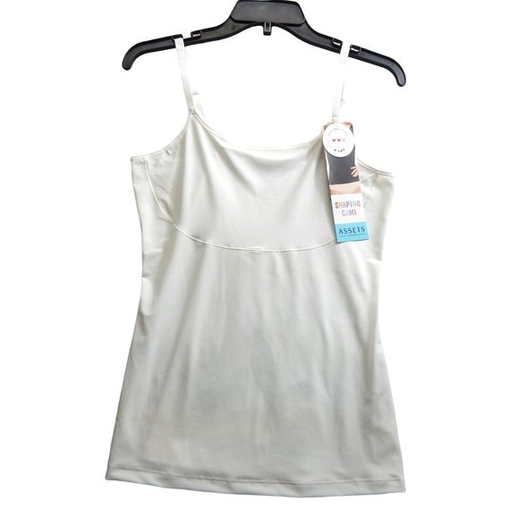 Shaping Cami Size 1X Women's White Assets Shaping Tank Top Total Tummy Control - Picture 1 of 8